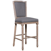 Arras Grey Upholstery and Antique Wood Finish Barstool